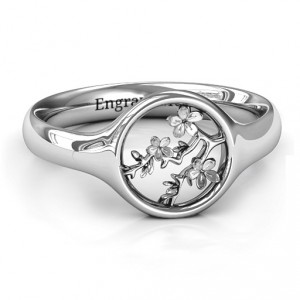 Personalised Full Circle Cherry Blossom Ring - Handcrafted By Name My Rings™