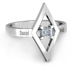 Personalised Glam Diamond Ring - Handcrafted By Name My Rings™