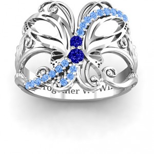 Personalised Glimmering Butterfly Ring - Handcrafted By Name My Rings™