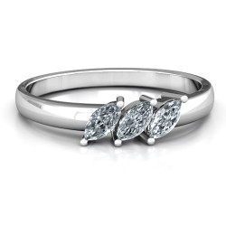 Personalised Grand Marquise Trio Ring - Handcrafted By Name My Rings™