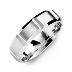 Personalised Grooved Men's Ring with Brushed Surface - Handcrafted By Name My Rings™