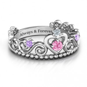Personalised Happily Ever After Tiara Ring - Handcrafted By Name My Rings™
