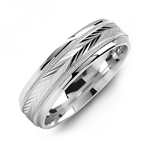 Personalised Harvest of Love Milgrain Men's Ring - Handcrafted By Name My Rings™