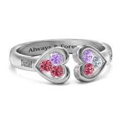 Personalised Heart To Heart Wraparound Ring - Handcrafted By Name My Rings™