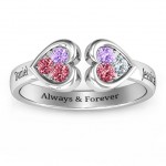 Personalised Heart To Heart Wraparound Ring - Handcrafted By Name My Rings™