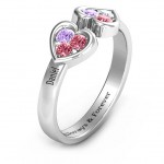 Personalised Heart To Heart Wraparound Ring - Handcrafted By Name My Rings™