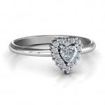 Personalised Heart with Halo Promise Ring - Handcrafted By Name My Rings™