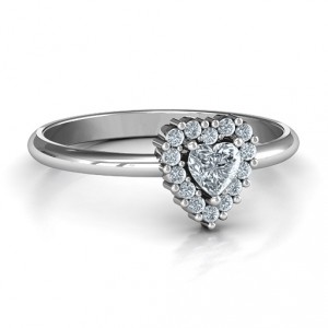 Personalised Heart with Halo Promise Ring - Handcrafted By Name My Rings™