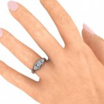 Personalised Hearts and Stones Solitaire Ring - Handcrafted By Name My Rings™