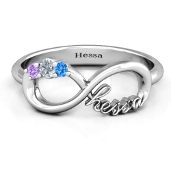 Personalised Hessa Never Parted After Gemstone Ring - Handcrafted By Name My Rings™