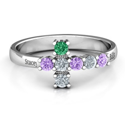 Personalised I Believe' Side Cross Ring - Handcrafted By Name My Rings™