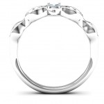 Personalised Infinite Wave with Princess Cut Centre Stone Ring - Handcrafted By Name My Rings™