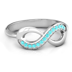 Personalised Infinity Ring with Single Accent Row - Handcrafted By Name My Rings™