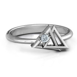 Personalised Interlocked Triangle Geometric Ring - Handcrafted By Name My Rings™