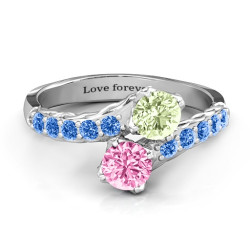 Personalised Intricate Infinity Two Stone Ring - Handcrafted By Name My Rings™