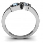 Personalised Inverted Kissing Hearts Ring - Handcrafted By Name My Rings™