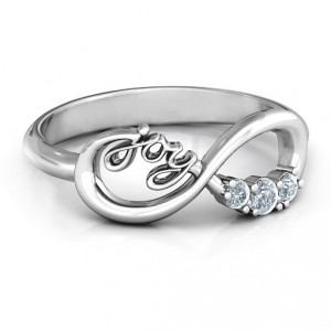 Personalised Joy Infinity Ring with 3 Stones - Handcrafted By Name My Rings™