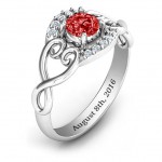 Personalised Lasting Love Promise Ring with Accents - Handcrafted By Name My Rings™
