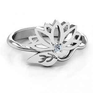 Personalised Leaves and Lotus Wrap Ring - Handcrafted By Name My Rings™