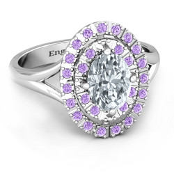 Personalised Margaret Double Halo Ring - Handcrafted By Name My Rings™