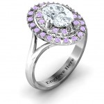 Personalised Margaret Double Halo Ring - Handcrafted By Name My Rings™