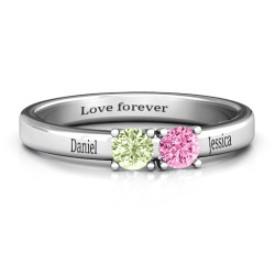 Personalised Meet In The Middle Two Stone Ring - Handcrafted By Name My Rings™