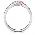 Personalised Meet In The Middle Two Stone Ring - Handcrafted By Name My Rings™