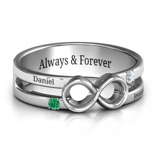 Personalised Men's Accented Infinity Ring - Handcrafted By Name My Rings™