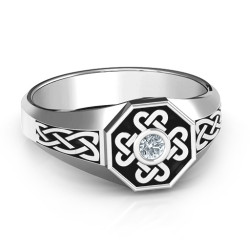 Personalised Men's Celtic Knot Signet Ring - Handcrafted By Name My Rings™