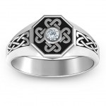 Personalised Men's Celtic Knot Signet Ring - Handcrafted By Name My Rings™
