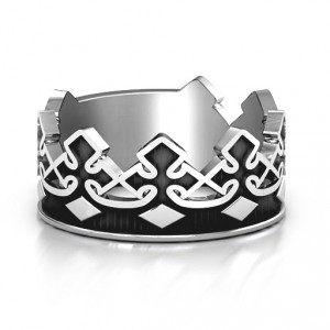 Personalised Men's Regal Crown Band - Handcrafted By Name My Rings™