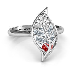 Personalised Mint to Be Cage Leaf Ring - Handcrafted By Name My Rings™