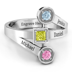 Personalised Modern Birthstone Ring - Handcrafted By Name My Rings™