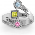 Personalised Modern Birthstone Ring - Handcrafted By Name My Rings™