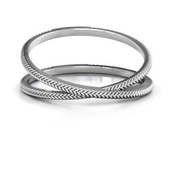 Personalised Modern Crossover Ring - Handcrafted By Name My Rings™