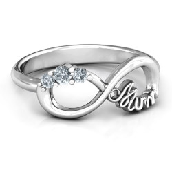 Personalised Mum's Infinite Love with Stones Ring - Handcrafted By Name My Rings™