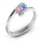 Personalised Must Be Love Two Stone Ring - Handcrafted By Name My Rings™