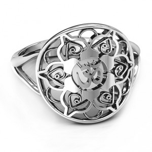 Personalised Om Mandala Ring - Handcrafted By Name My Rings™