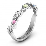 Personalised Organic Leaf Accented Band - Handcrafted By Name My Rings™