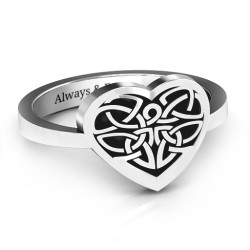 Personalised Oxidized Celtic Heart Ring - Handcrafted By Name My Rings™