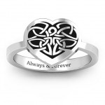 Personalised Oxidized Celtic Heart Ring - Handcrafted By Name My Rings™