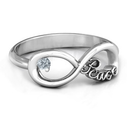 Personalised Peace Infinity Ring - Handcrafted By Name My Rings™