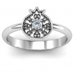 Personalised Pomegranate with Filigree Ring - Handcrafted By Name My Rings™