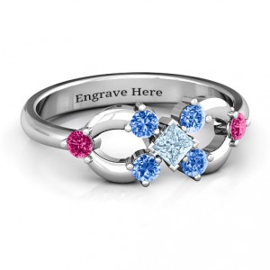 Personalised Princess Centre Infinity Ring - Handcrafted By Name My Rings™