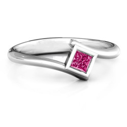 Personalised Princess Cut Bypass Ring - Handcrafted By Name My Rings™