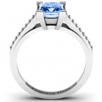 Personalised Princess Cut Ring with Channel Set Accents - Handcrafted By Name My Rings™