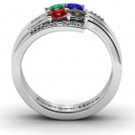 Personalised Quad Princess Stone Ring with Accents - Handcrafted By Name My Rings™