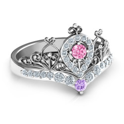 Personalised Queen Of My Heart Tiara Ring - Handcrafted By Name My Rings™