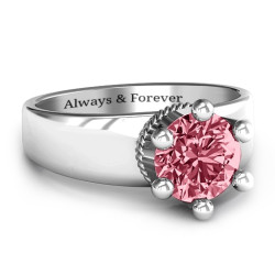 Personalised Radiant Royal Crown Ring - Handcrafted By Name My Rings™