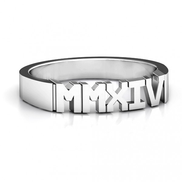 Personalised Roman Numeral Unisex Graduation Ring - Handcrafted By Name My Rings™